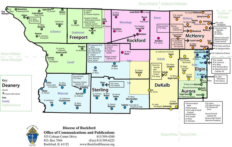 Diocese of Rockford Map